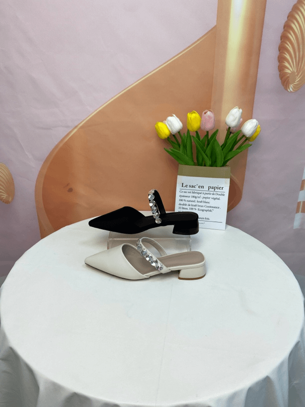 180-38时尚气质优雅一字带包头凉拖鞋F