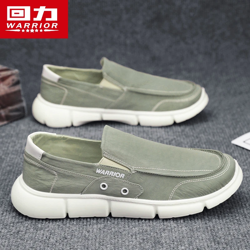 回力帆布男鞋冬季薄款透气防臭懒人一脚蹬运动休闲软底老北京布鞋