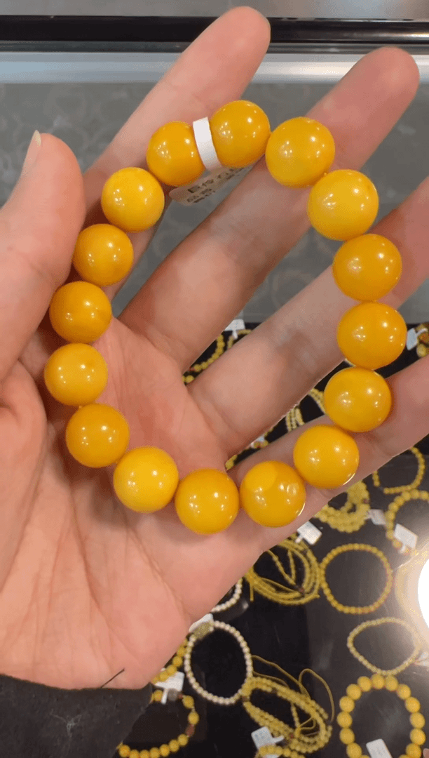 【闪购商品】蜜蜡手串未镶嵌鸡油黄蜜蜡单圈手串