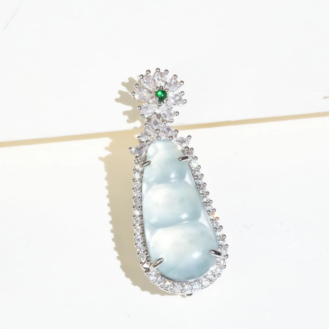 天然翡翠A货豆子吊坠(多样性发货其一不含链气质精致挂坠精美