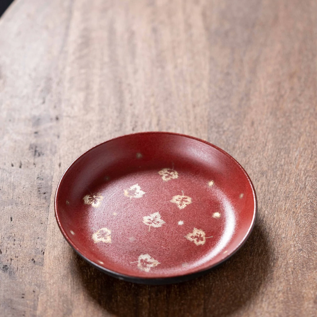 【故宫红】枫叶壶承（15cm）  GH513