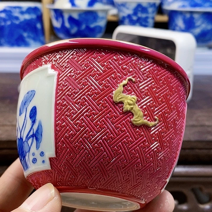 泥塑韩*主人杯手工手绘微瑕