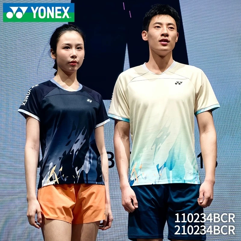 YONEX/尤尼克斯2024新款男女款羽毛球服速干T恤训练运动服110234