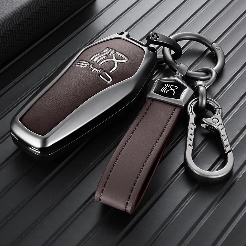 比亚迪汉钥匙套2025款dmi专用ev汽车内装饰用品高级感金属壳扣包