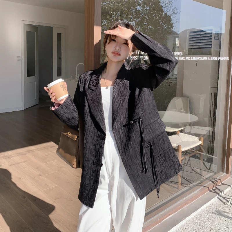 新中式国风盘扣西装外套女春季2024新款今年流行高级感小西服上衣