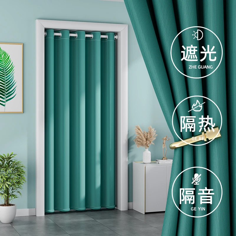 免打孔加厚门帘防风隔热窗帘家用空调防冷气门帘冬季保暖防风