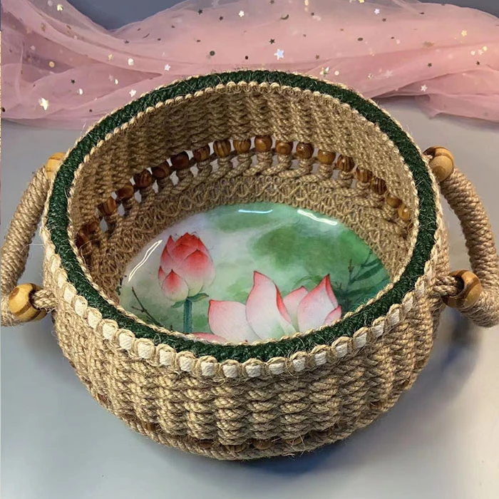 暖阳手工 概不退换 麻绳手工 定制 成品花篮