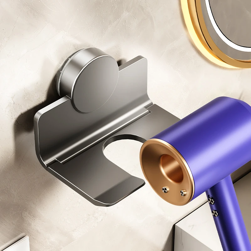 天地鱼吸盘吹风机置物架免打孔懒人电吹风架浴室绕线风筒收纳神器