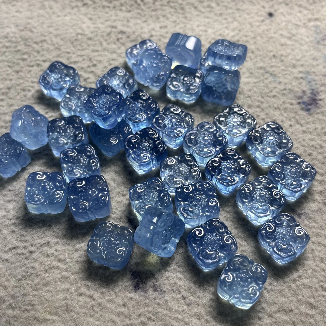 D21-深蓝海蓝宝福牌手工diy手链手串项链配件多样性发货 拍一发一