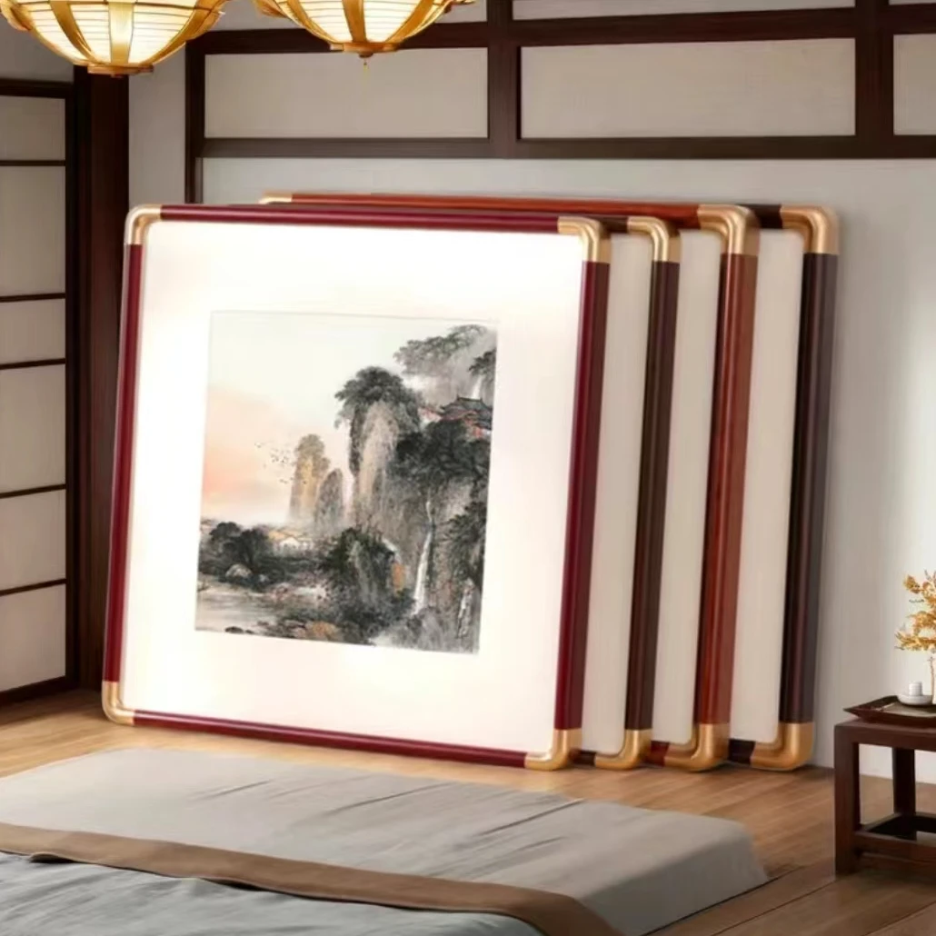 68*68白木实木画框+到手两个+有机玻璃+宣卡+龙骨背板+书法空白装