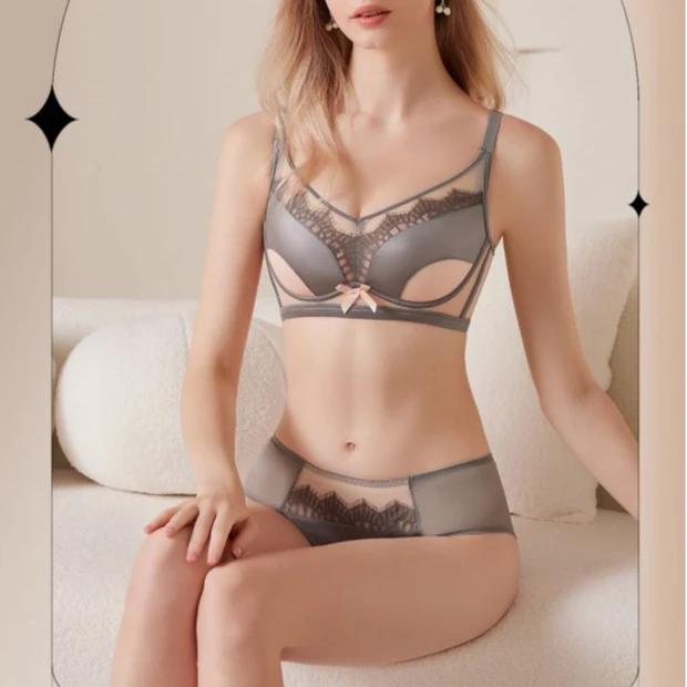 芬腾【英式典雅】小胸聚拢显大蕾丝文胸套装性感纯欲无钢圈上托内衣