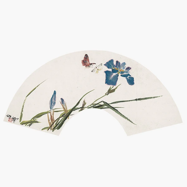 荣宝斋  木版水印 王雪涛 《鸢尾蝴蝶》 画芯（rbzgf273）  工美3