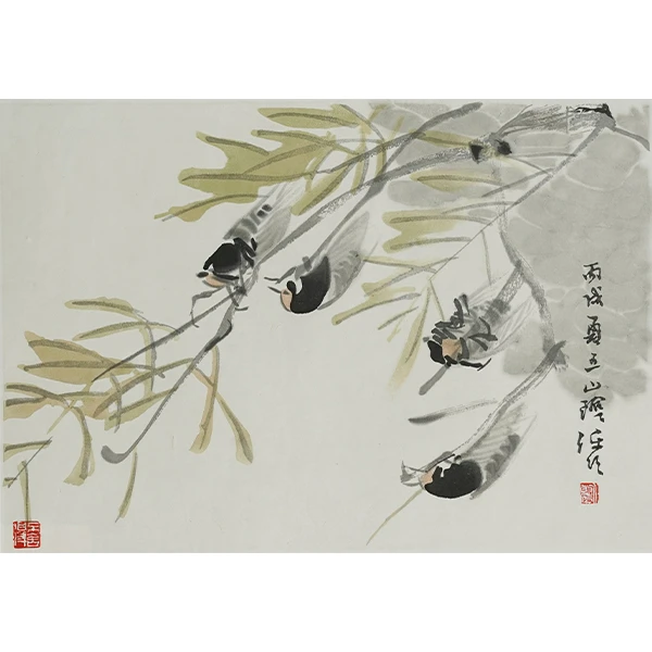 荣宝斋木版水印任伯年  《蝉》 （rbzgf350）  工美3