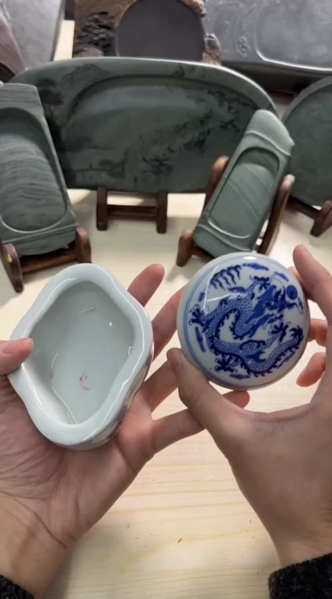 【闪购商品】书法2号 双龙印泥盒+水盂