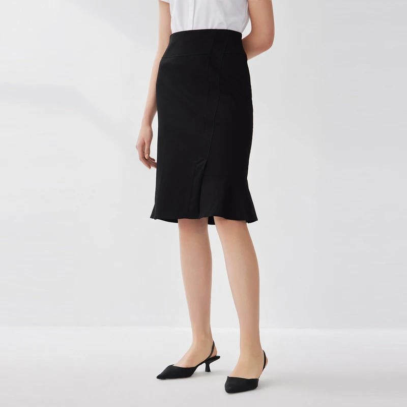 G2000商场同款女装半身裙 气质淑女荷叶包臀裙鱼尾裙00764007