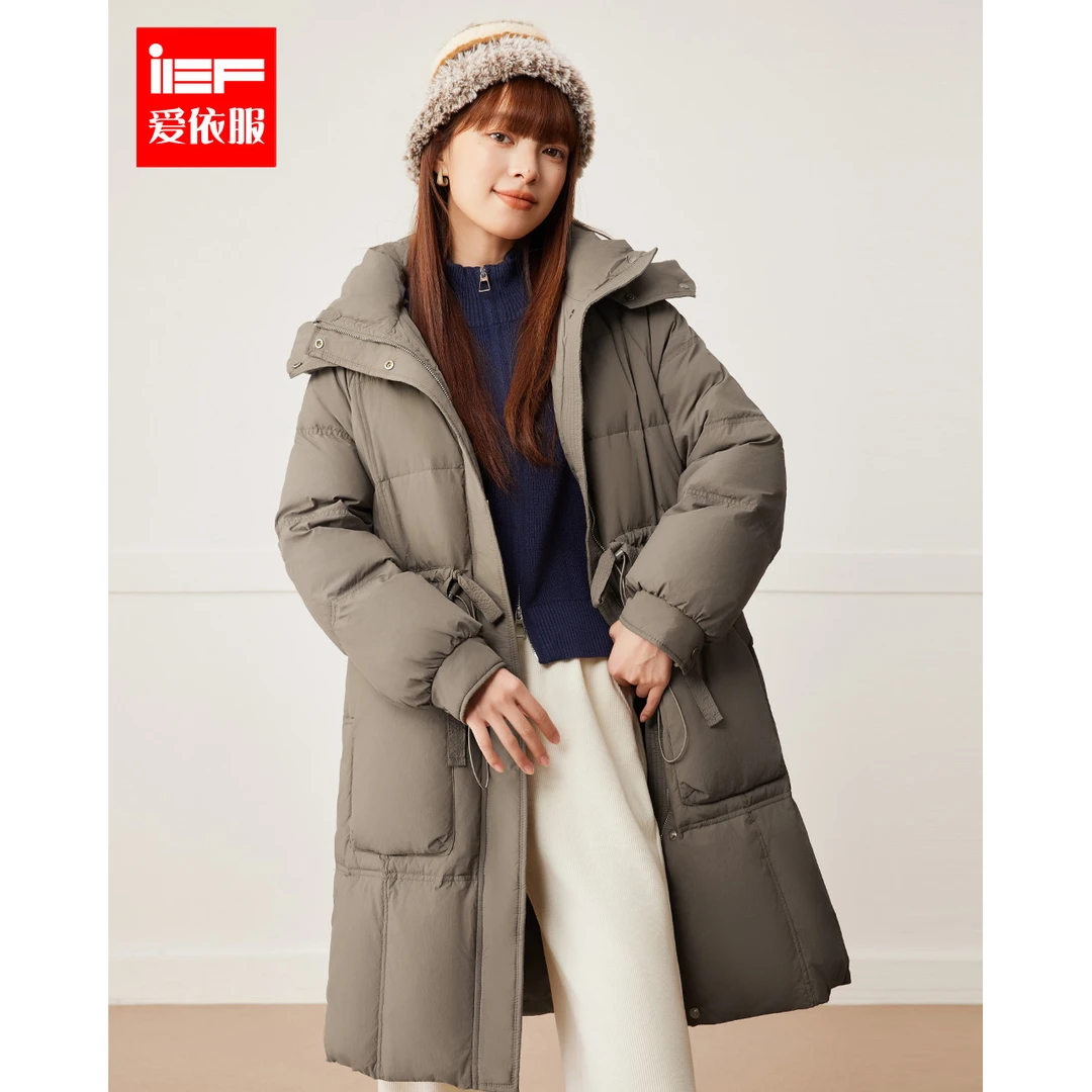 IEF/爱依服2025冬季新款韩版时尚小众设计通勤保暖百搭羽绒长外套
