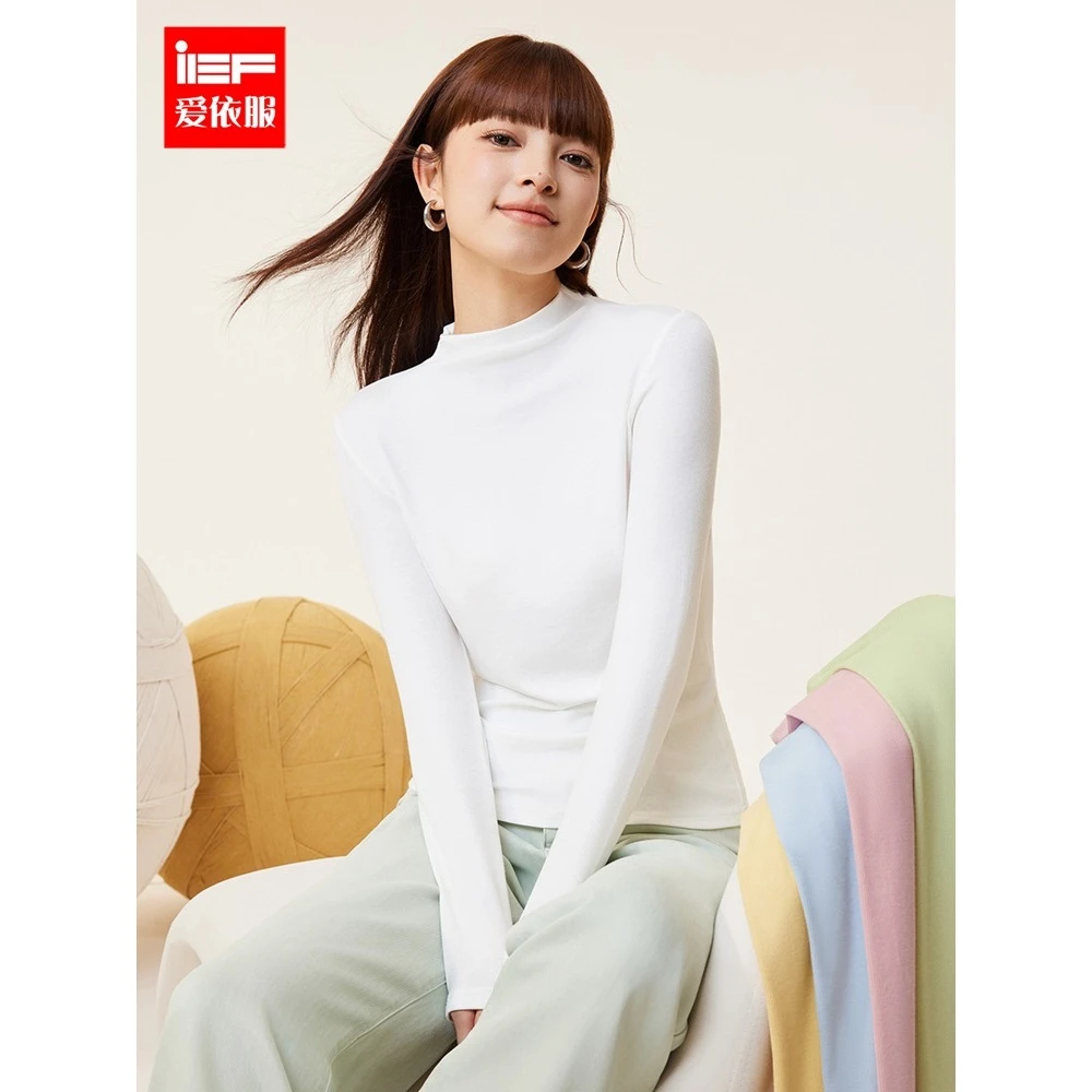 IEF/爱依服2024新款秋冬简约百搭中领针织打底衣