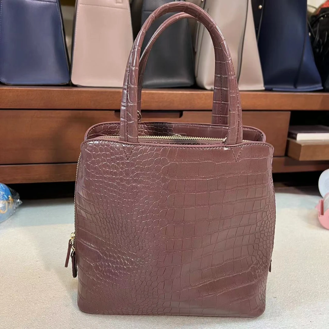 鳄鱼纹小托特~日系女士气质荔枝纹手提包轻奢经典手拎包斜跨