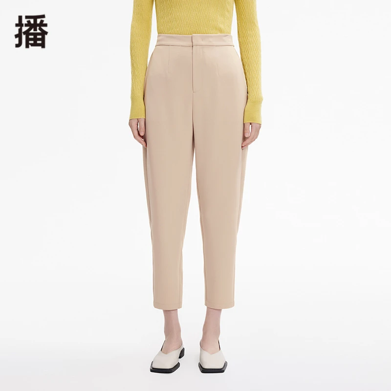 【达人专属现货】播新款透气休闲时尚通勤锥形裤子无枉 DDP4KD4745