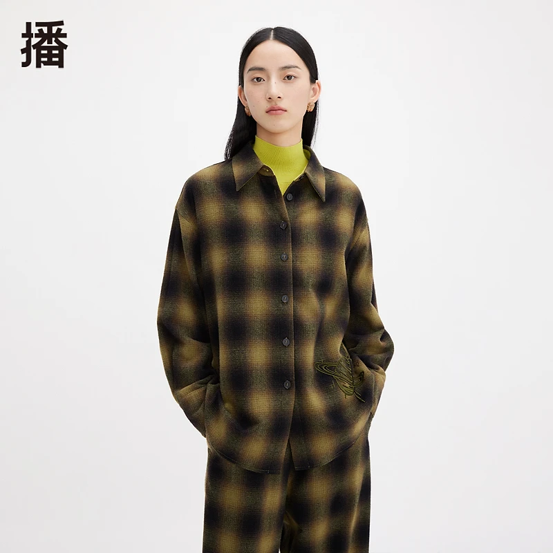 【达人专属】播秋冬宽松保暖翻领衬衣衬衫BDQ4CD1419