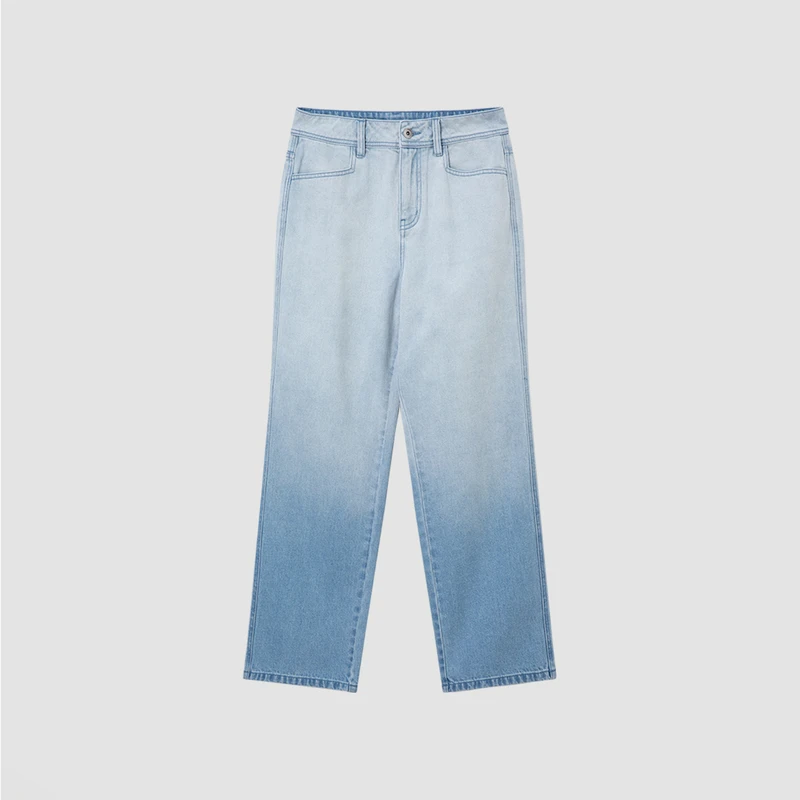 播broadcast春新品 复古水洗渐变百搭牛仔裤DDQ2KD5110南春
