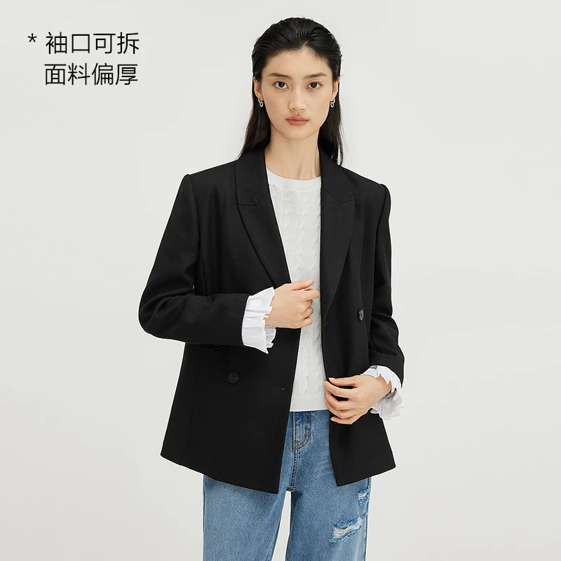 【达人专属】播厚款设计感可拆卸衬衫袖西装DDQ4XD5289