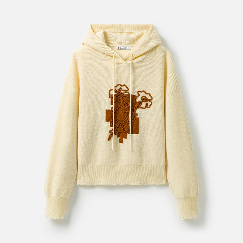 【达人专属】播提花连帽抽绳针织衫长袖针织衫时尚DDR4SD5264