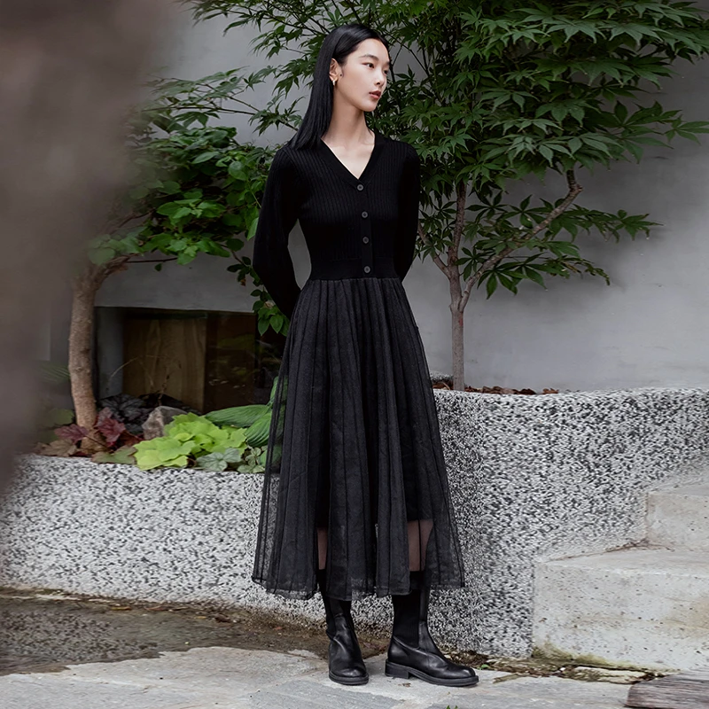 【达人专属】播中式气质针织连衣裙 DDP4LD05271