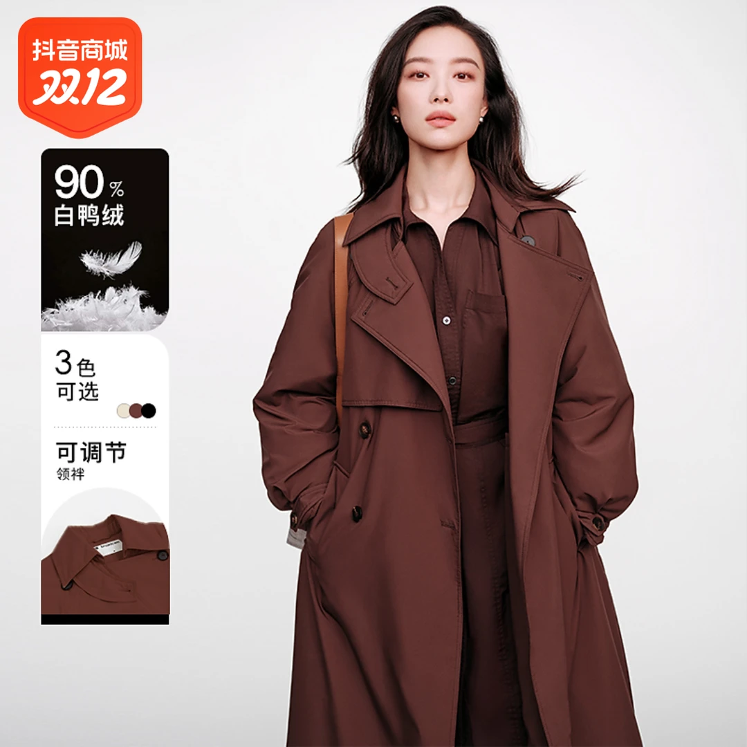 【诗语专属】播双排扣女轻羽绒服