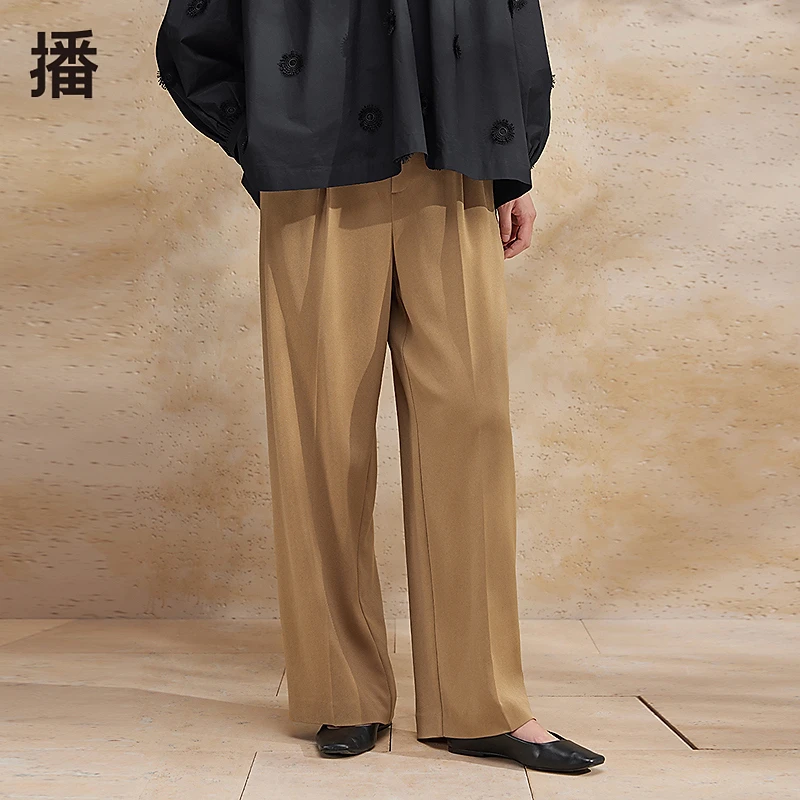 【达人专属】播2024夏季新款高腰垂感休闲裤气质通勤感西装裤子DDR2