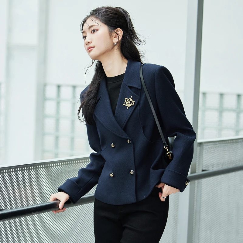 风笛2024冬季新款收腰显瘦秋冬西装外套女一粒扣时尚简约气质百搭