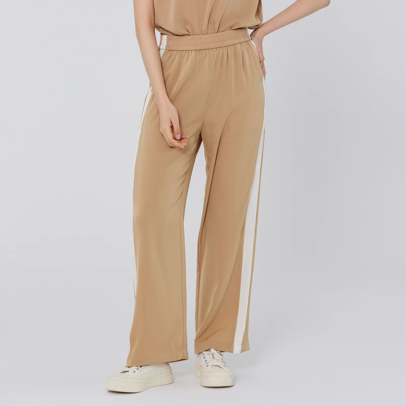 风笛2024夏季新款直筒休闲裤女线条宽松显瘦运动裤阔腿裤子女