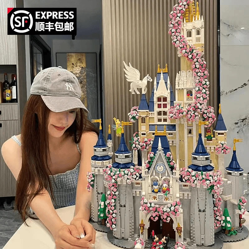 樱花迪士尼城堡拼装积木玩具女孩系列成人高难度巨大型情人节礼物