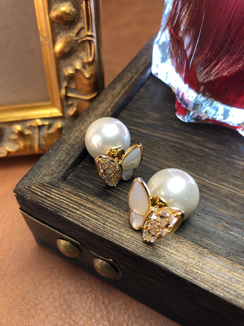 铜合金耳饰 925银针 A1201 FR★【爱丽丝梦境】莱茵贝蝶 贝加 耳钉