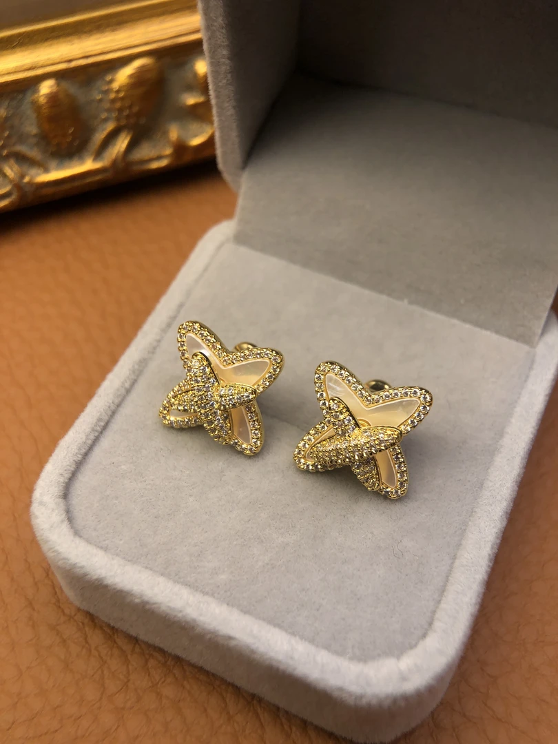 铜合金耳饰 A5813 FR★【双层星光】耳钉