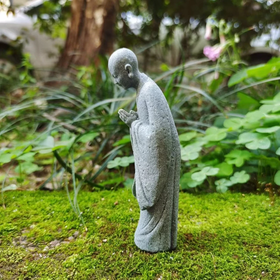 绿植盆景茶桌摆件礼佛小和尚鱼缸造景沉水禅意佛