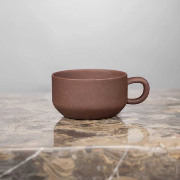 官窑紫砂一厂70年代绿标期-清水泥汉君杯 80cc