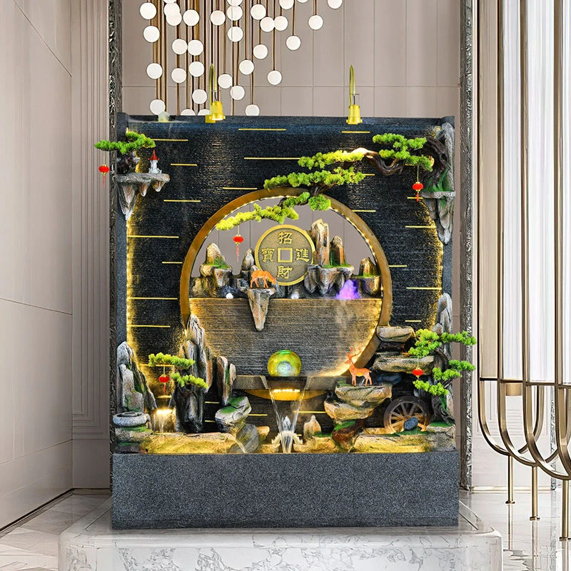 水幕墙假山流水屏风公司客厅别墅庭院落地景观喷泉办公室装饰摆件