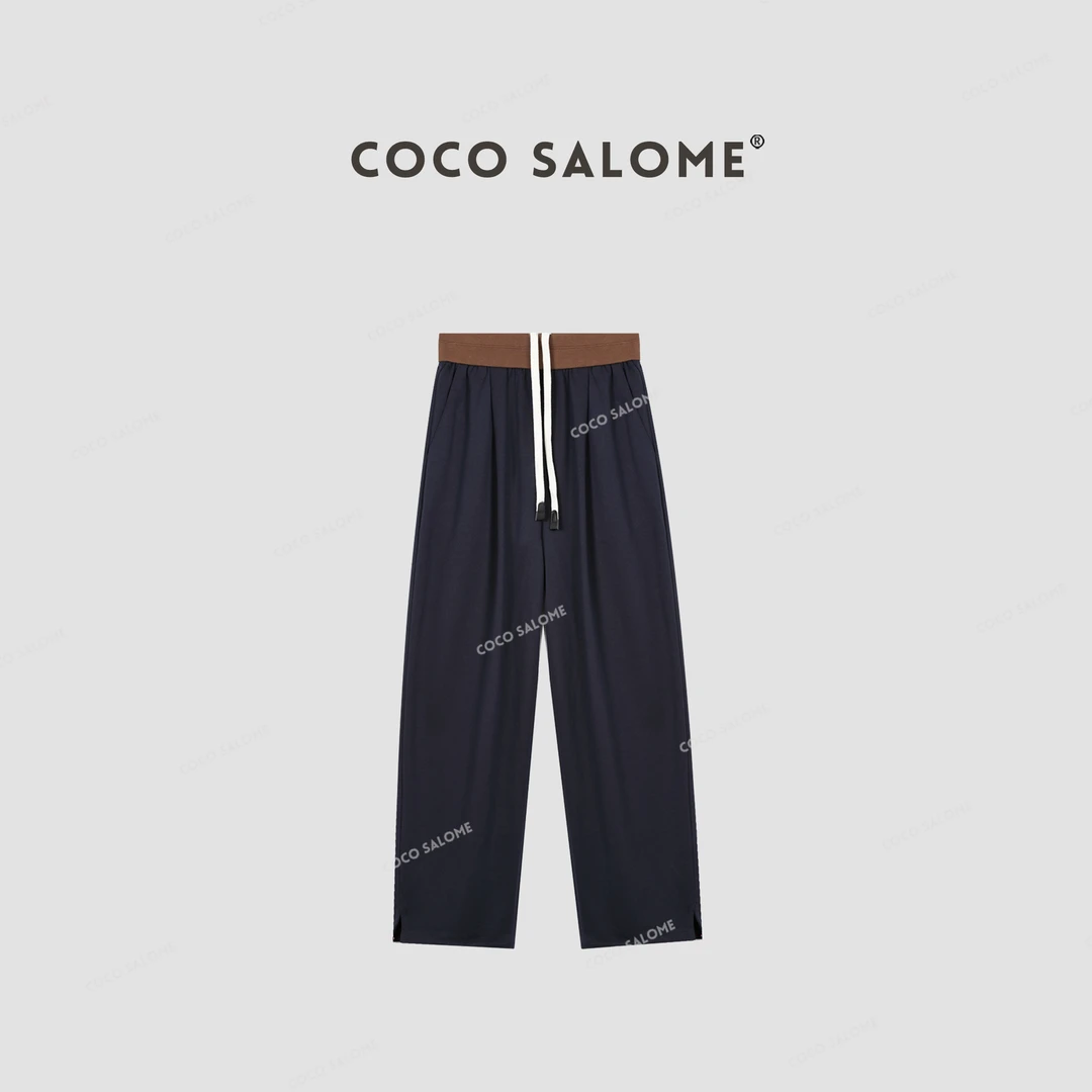 COCO SALOME⑿【曲漫】秋季100棉显瘦休闲女装宽松版直筒裤长裤1062