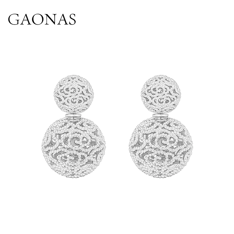 GAONAS 合成锆石耳饰 如意云珠 时尚设计多色耳钉  10742EW