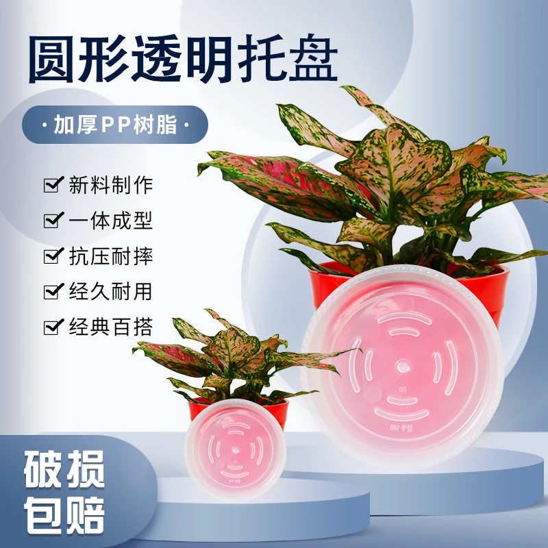 花盆托盘塑料加厚圆形荷花边树脂托盘花盘垫底接水盘家用花盆底座