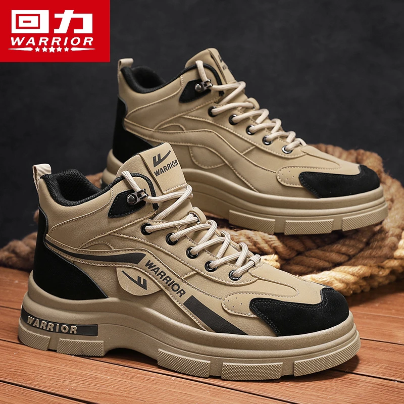 回力男鞋秋冬季新款时尚休闲百搭防水潮鞋男士防滑耐磨高帮马丁靴
