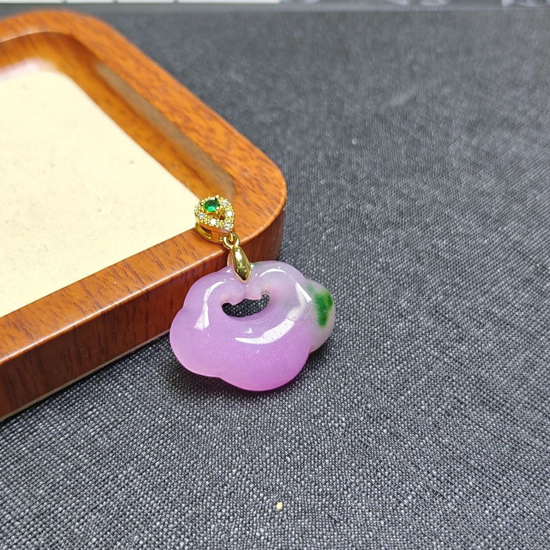 [停业清货]缅甸春带彩如意吊坠-赠链-300-多样性发一