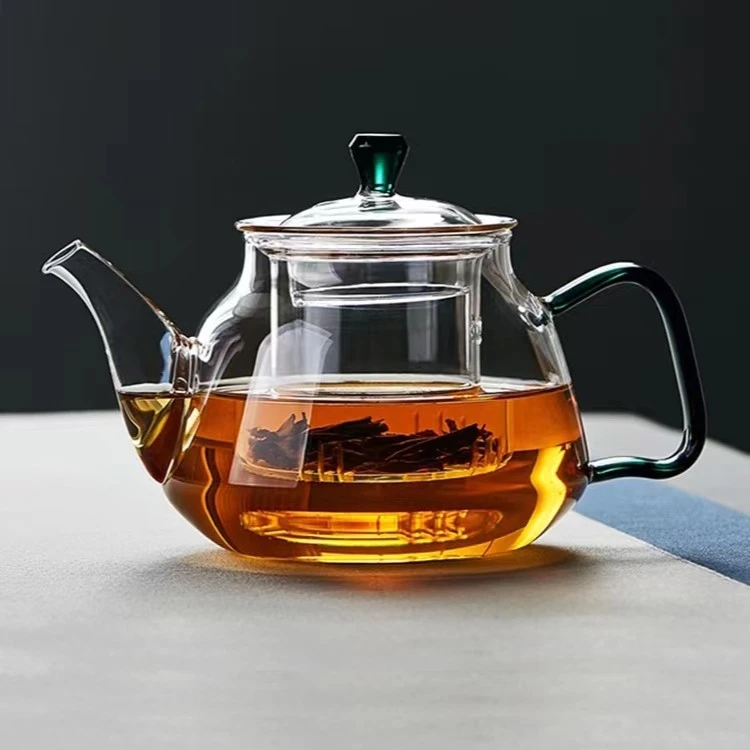 滤之缘耐高温玻璃茶壶 钻石壶 家用花茶果茶小青柑煮茶壶，泡茶壶