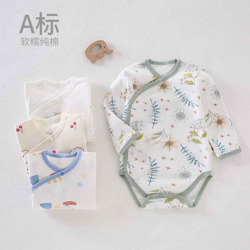 婴儿包屁衣纯棉宝宝连体衣爬服三角哈衣新生儿春秋季新生儿衣服