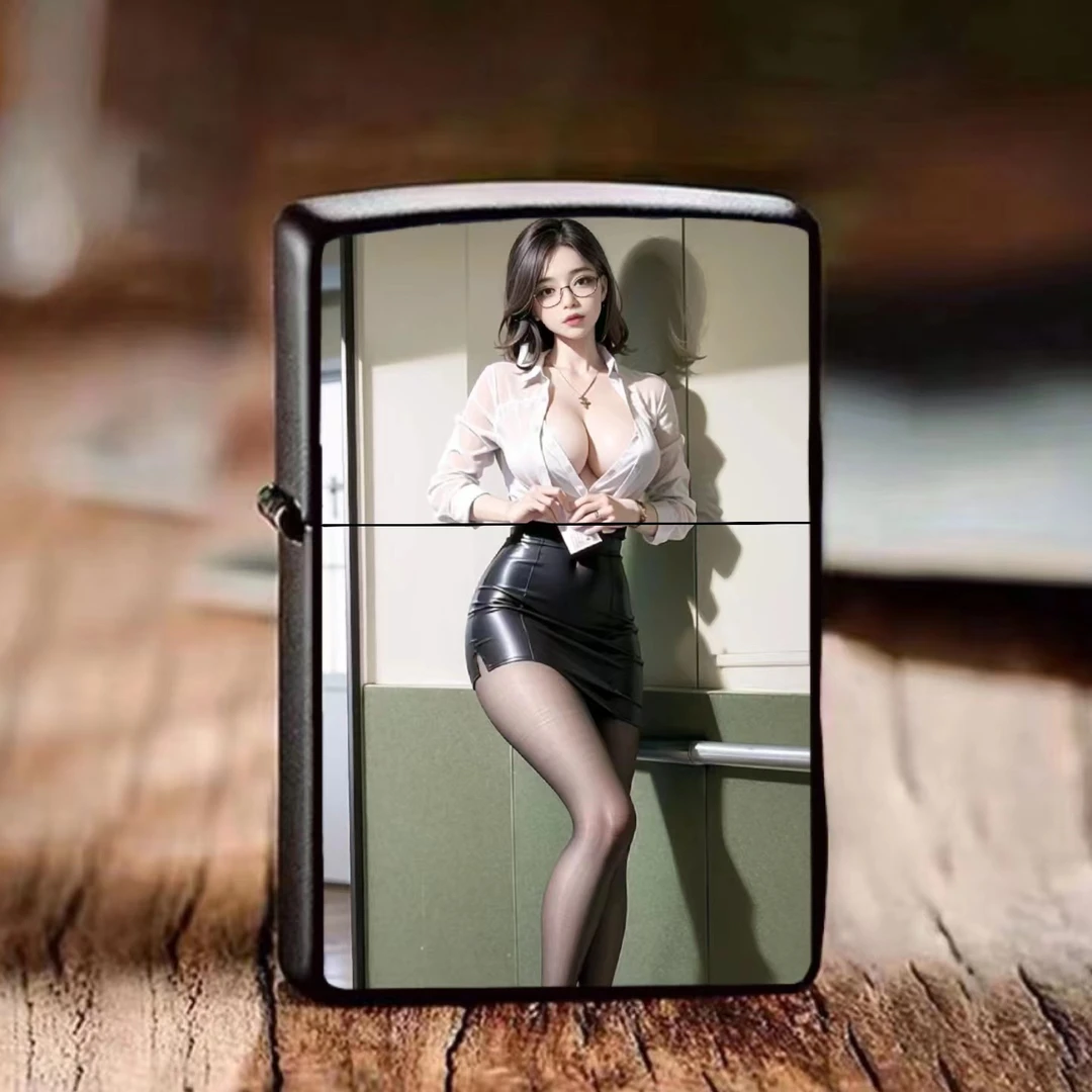 美女打火机煤油防风金属打火机网红图片打火机时尚高档个性国潮