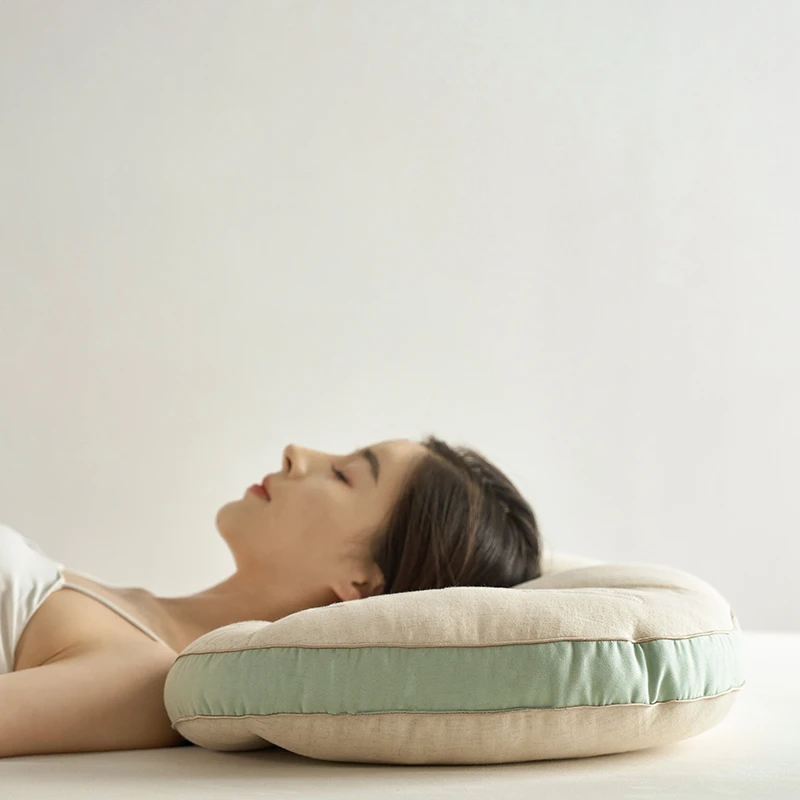 竹麻牵引枕可水洗竹纤维枕芯成人护颈枕家用枕芯不塌陷不变形中枕