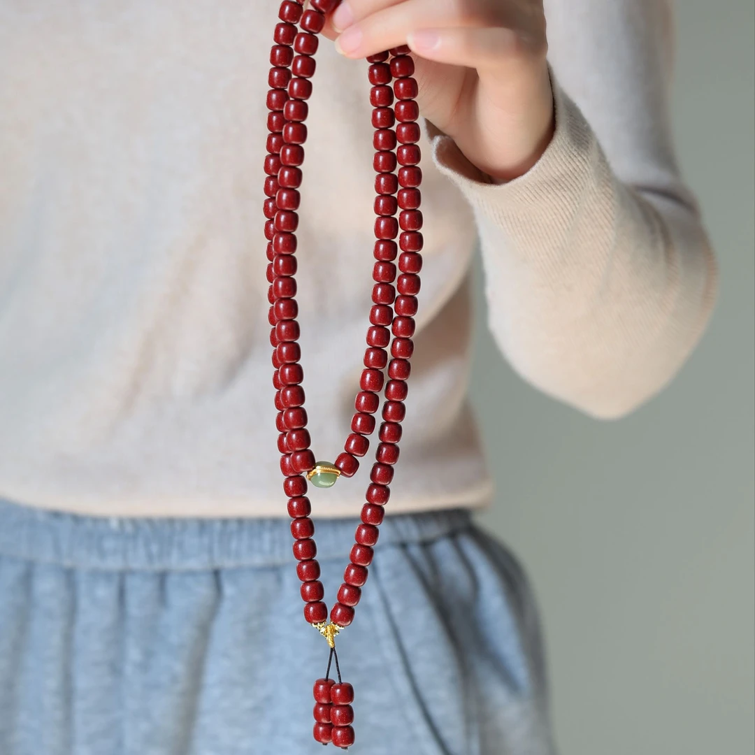 【百晓生】非遗合香珠 花蕊夫人 8*9mm108颗老型珠 男女款 多圈手串