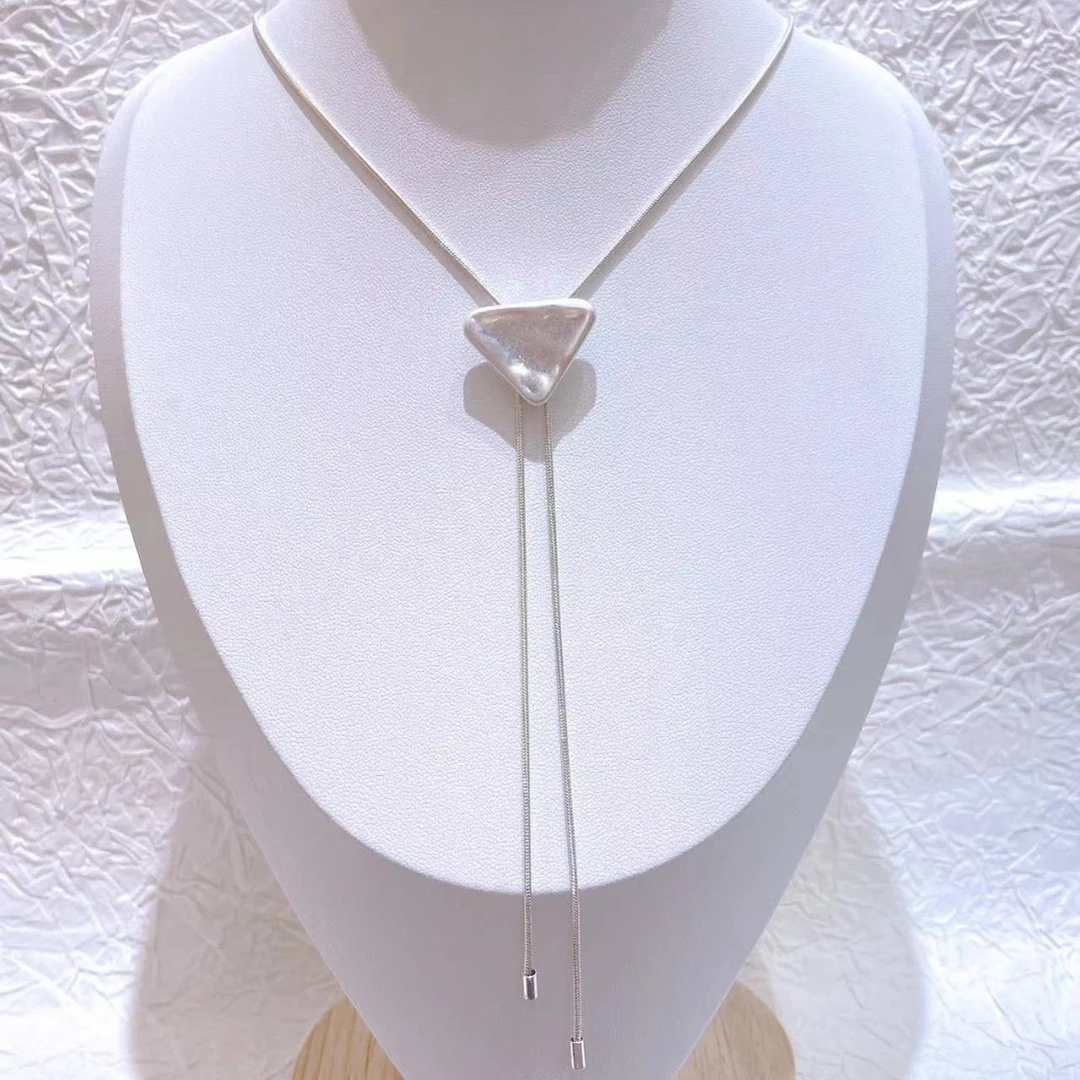 铜项链 精品-小众抽拉式几何金属项链轻奢优雅气质百搭毛衣链新款