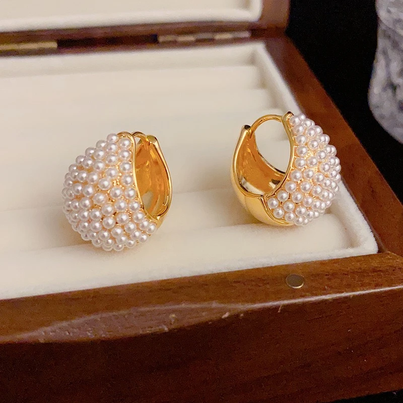 铜合金耳饰 韩式高级感简约金属质感耳扣女轻奢气质时尚高端耳环